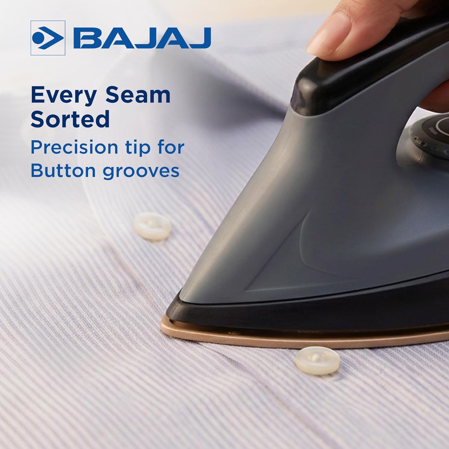 Bajaj Herculo Heavy Weight Dry Iron | 1100 Watts Heavy Weight Dry Iron