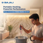 Bajaj Immersion 1500 Watts Water Heater Rod | Nickel Plated Heating| ISI Certified | 2 Years Warranty | Silver