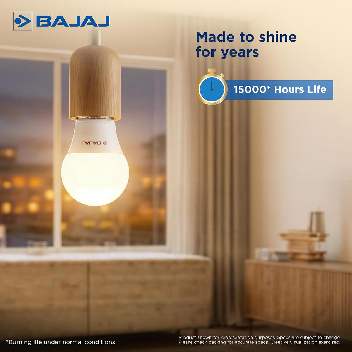 Bajaj Ivora HB LED Lamp 12W CDL B22 | Energy Efficient | Short CIRcuit & Open CIRcuit Protection | EnvIRonmental Friendly | IR, UV Free | LED Bulb For Home | (Pack Of 6) | 1 Yr Warranty