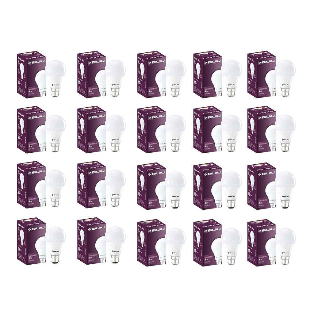 Bajaj Ivora HB LED Lamp 12W CDL B22 | Energy Efficient | Short CIRcuit & Open CIRcuit Protection | EnvIRonmental Friendly | IR, UV Free | LED Bulb For Home | (Pack Of 20) | 1 Yr Warranty