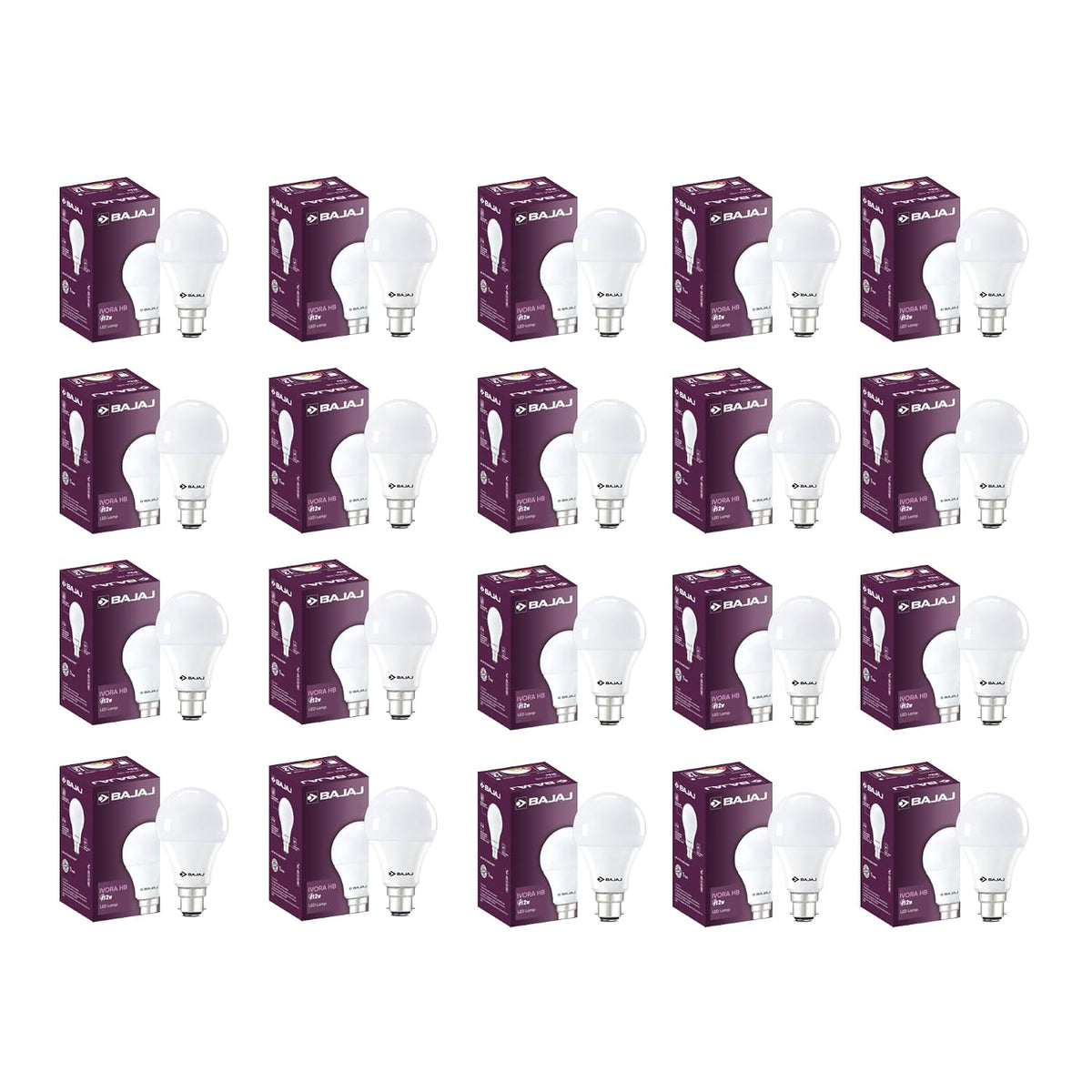 Bajaj Ivora HB LED Lamp 12W CDL B22 | Energy Efficient | Short CIRcuit & Open CIRcuit Protection | EnvIRonmental Friendly | IR, UV Free | LED Bulb For Home | (Pack Of 20) | 1 Yr Warranty