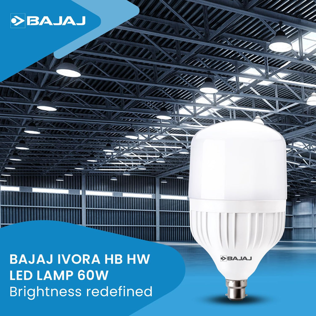Bajaj Ivora Hb Hw Led Lamp 60W Cdl B22 | Energy Efficient | Instant On | 4 Kv Surge Protection | Led Bulb For Home, Pack of 2