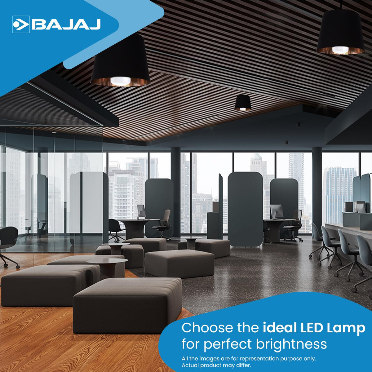 Bajaj Ivora HB HW LED Lamp 60W CDL B22 | Energy Efficient | Instant On | 4 Kv Surge Protection | LED Bulb For Home, Pack of 4
