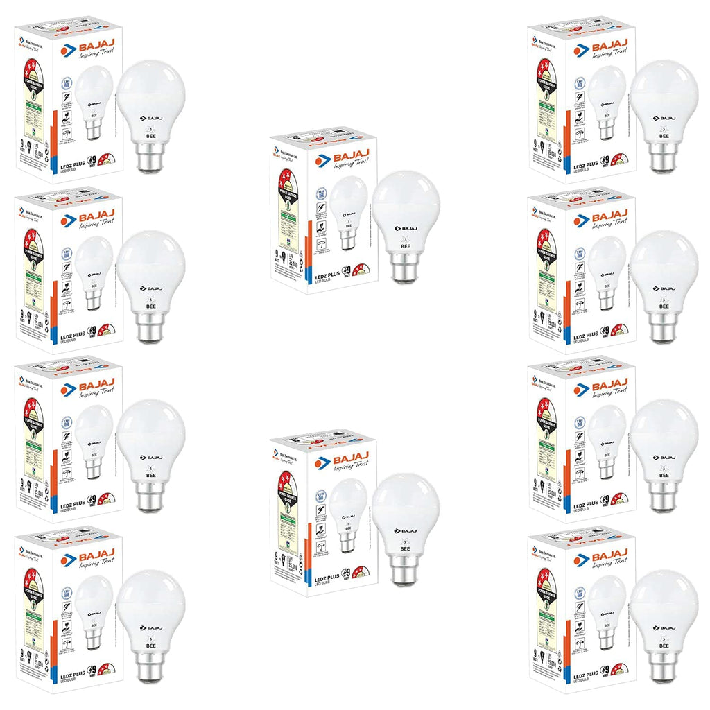 Bajaj Ivora Hb Led Lamp 9W Cdl Cool Daylight | Energy Efficient | Environment Friendly | Ir, Uv Free | 3.5 Kv Surge Protection | Led B22 Bulb For Home | (Pack Of 10) | 1 Yr Warranty