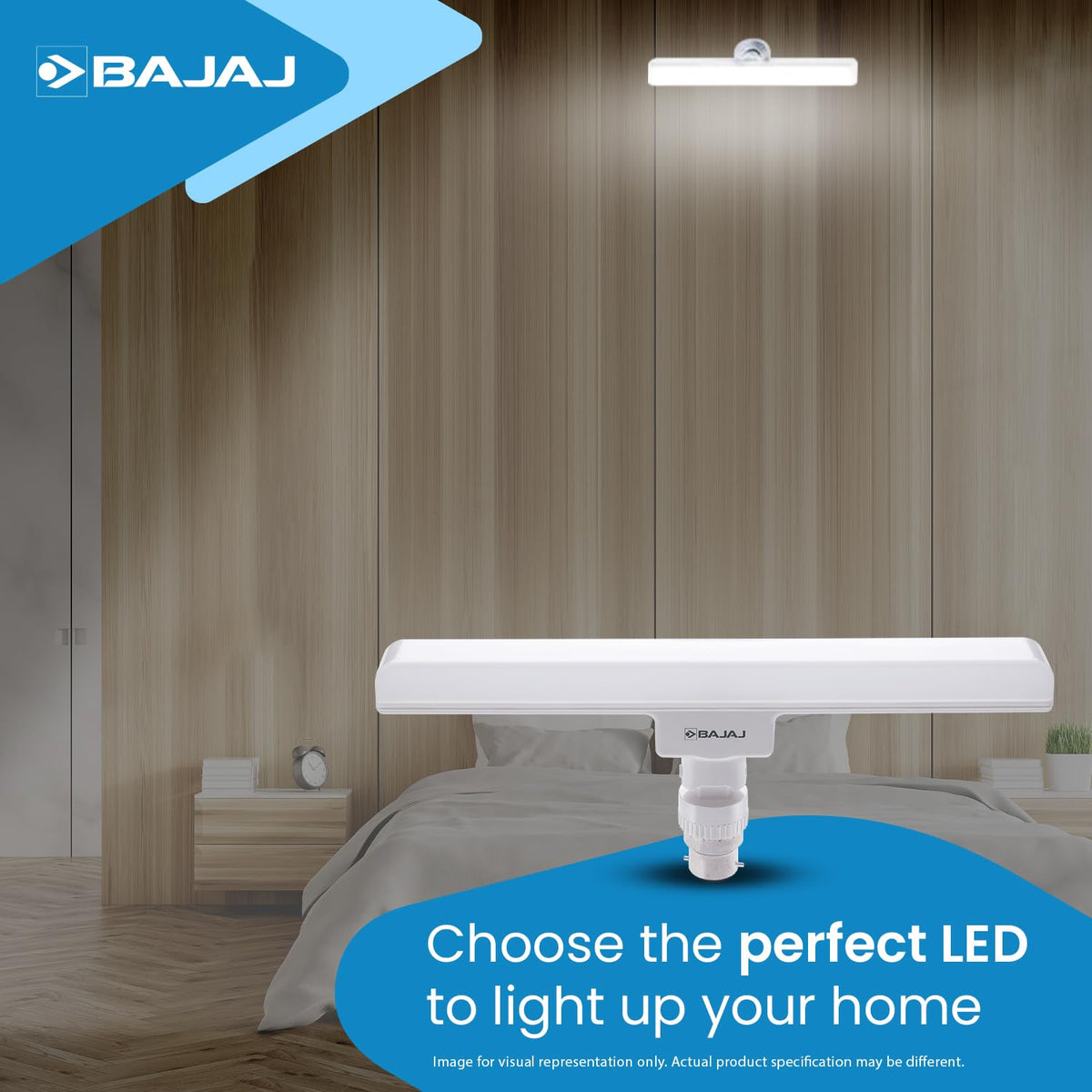 Bajaj Ivora Plus Linear 10W LED Lamp | B22D | Cool Day Light | Energy Savings | 120 Degree Beam Angle | 1 Year - Warranty (Pack of 1, White)