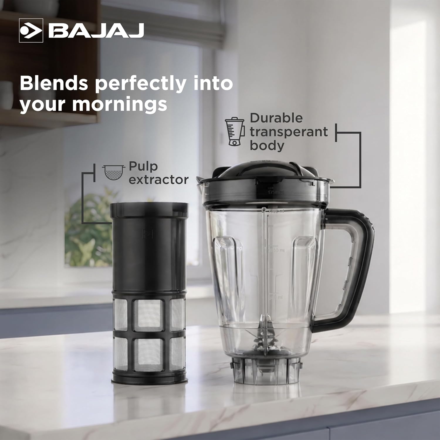 Bajaj Military Series Rex 750W 4 Jar Mixer Grinder