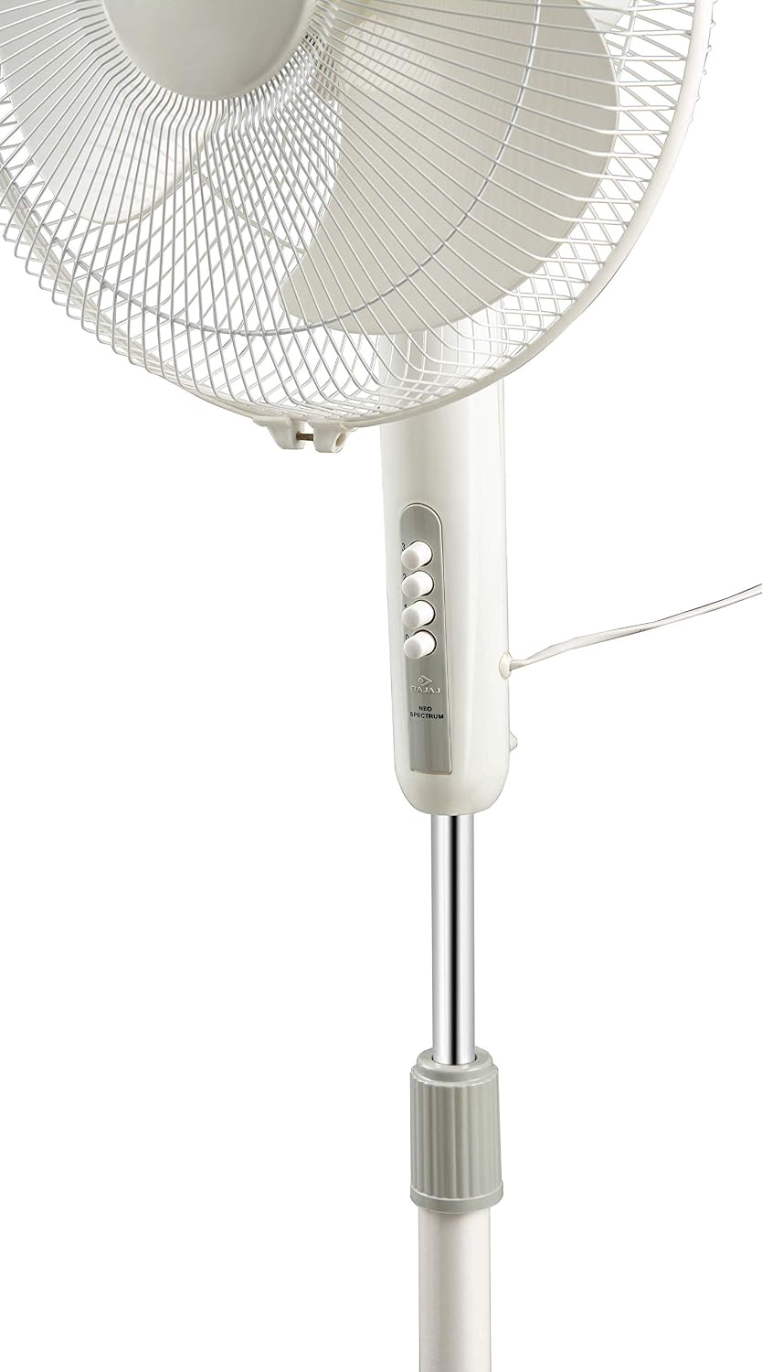 Bajaj Neo-Spectrum 400 MM Pedestal Fan for Home | High Air Delivery | High Speed | Full Copper Motor | Overload Thermal Protector | 2 Yrs Warranty 【Grey】