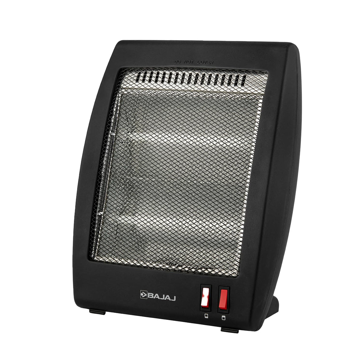 Bajaj RHX-2 Halogen Heater | 2 Heat Settings-400W/800 Watts | Noiseless Operation | DuraElement With 1-Yr Heating Element Warranty | Convection Room Heater For Winter | 2-Yr Warranty 【Black】