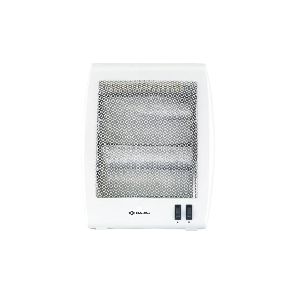 Bajaj RHX-2 Halogen Heater | 2 Heat Settings-400W/800 Watts | Noiseless Operation | DuraElement With 1-Yr Heating Element Warranty By Bajaj | Convection Room Heater For Winter | 2-Yr Warranty 【White】