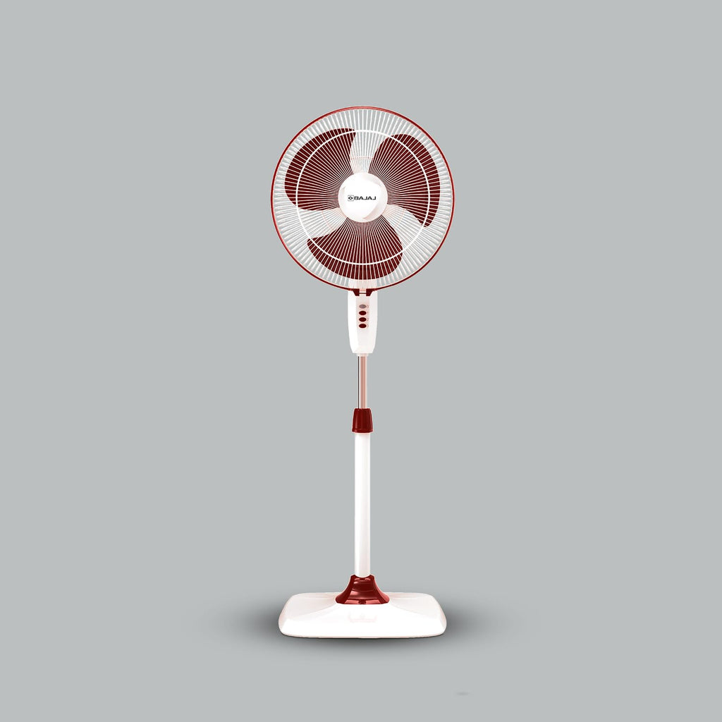Bajaj Rapido 400 MM Pedestal Fan For Home | Full Copper Motor | High Speed Operation | Overload Thermal Protector | 2 Yrs Warranty 【Wine Red】