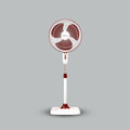 Bajaj Rapido 400 MM Pedestal Fan For Home | Full Copper Motor | High Speed Operation | Overload Thermal Protector | 2 Yrs Warranty 【Wine Red】