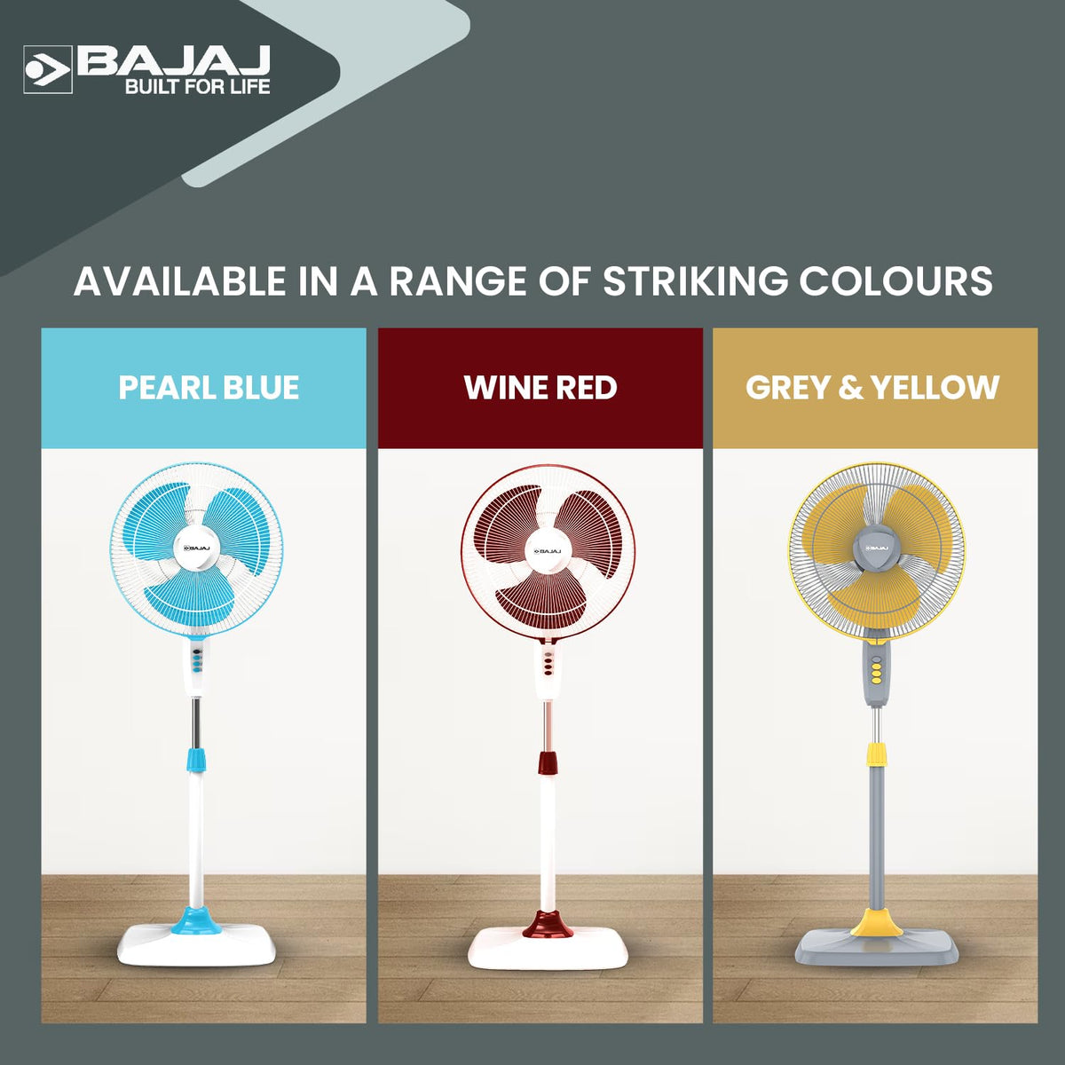 Bajaj Rapido 400 MM Pedestal Fan For Home | Full Copper Motor | High Speed Operation | Overload Thermal Protector | 2 Yrs Warranty 【Wine Red】