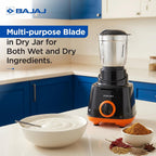 Bajaj Rex 500W Mixer Grinder | 3 Stainless Steel Jars with Multifunctional Blades