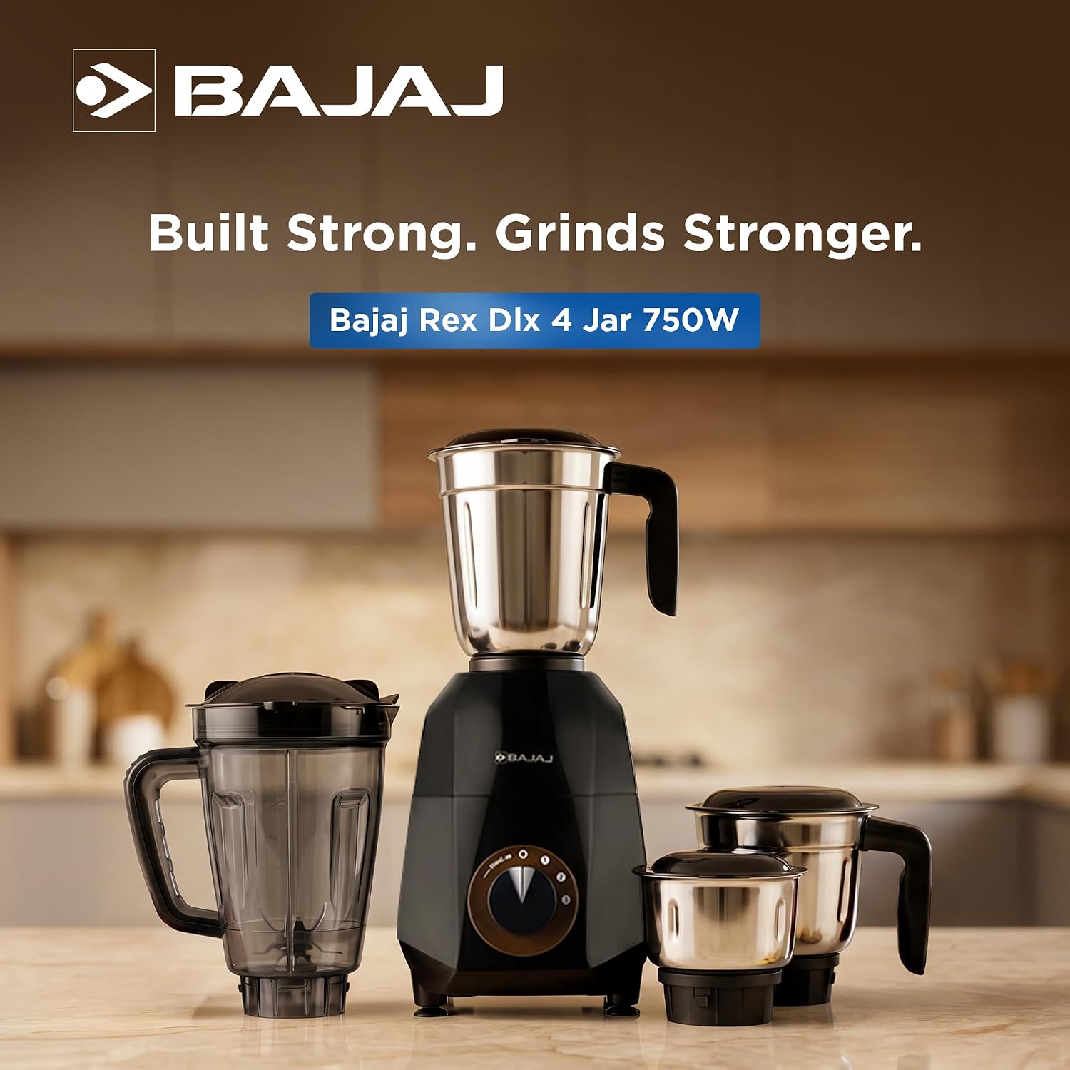 Bajaj Rex Dlx Ninja Series 4 Jar 750W Mixer Grinder