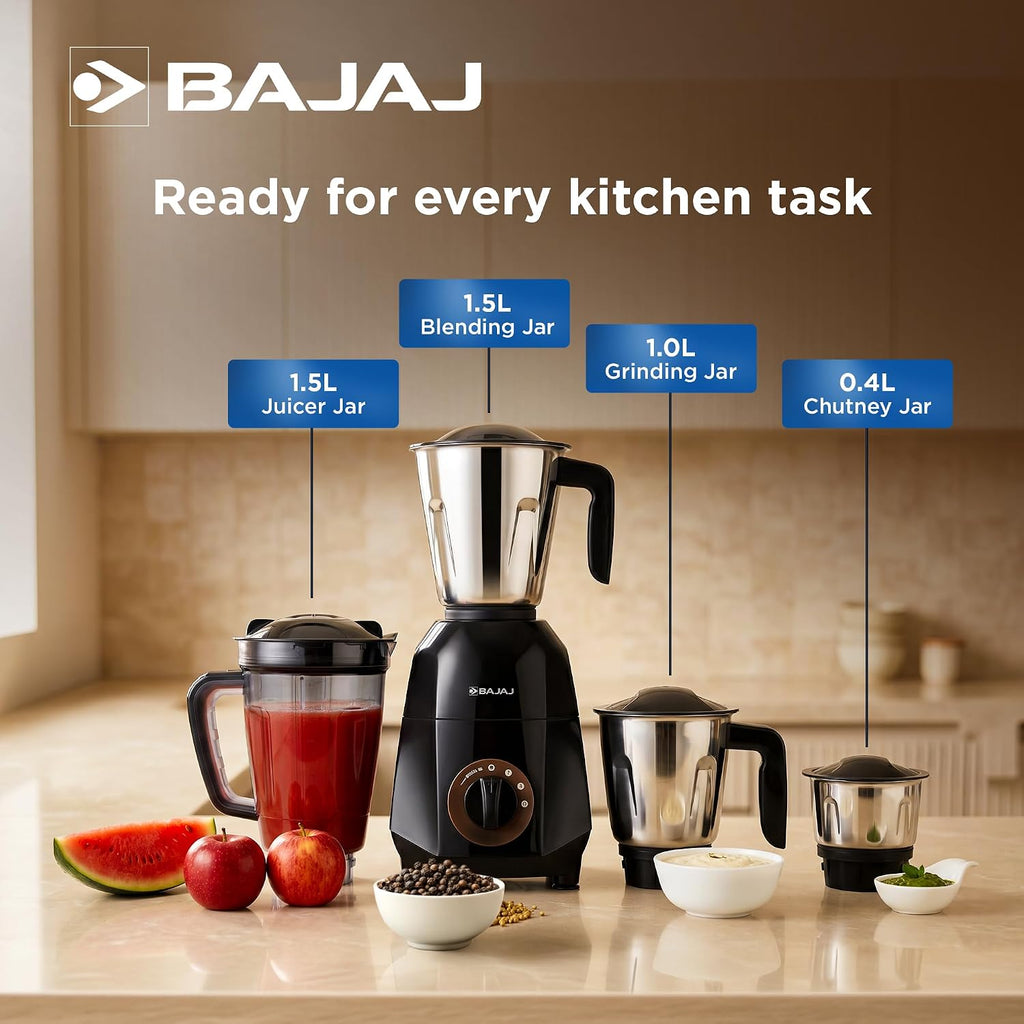 Bajaj Rex Dlx Ninja Series 4 Jar 750W Mixer Grinder