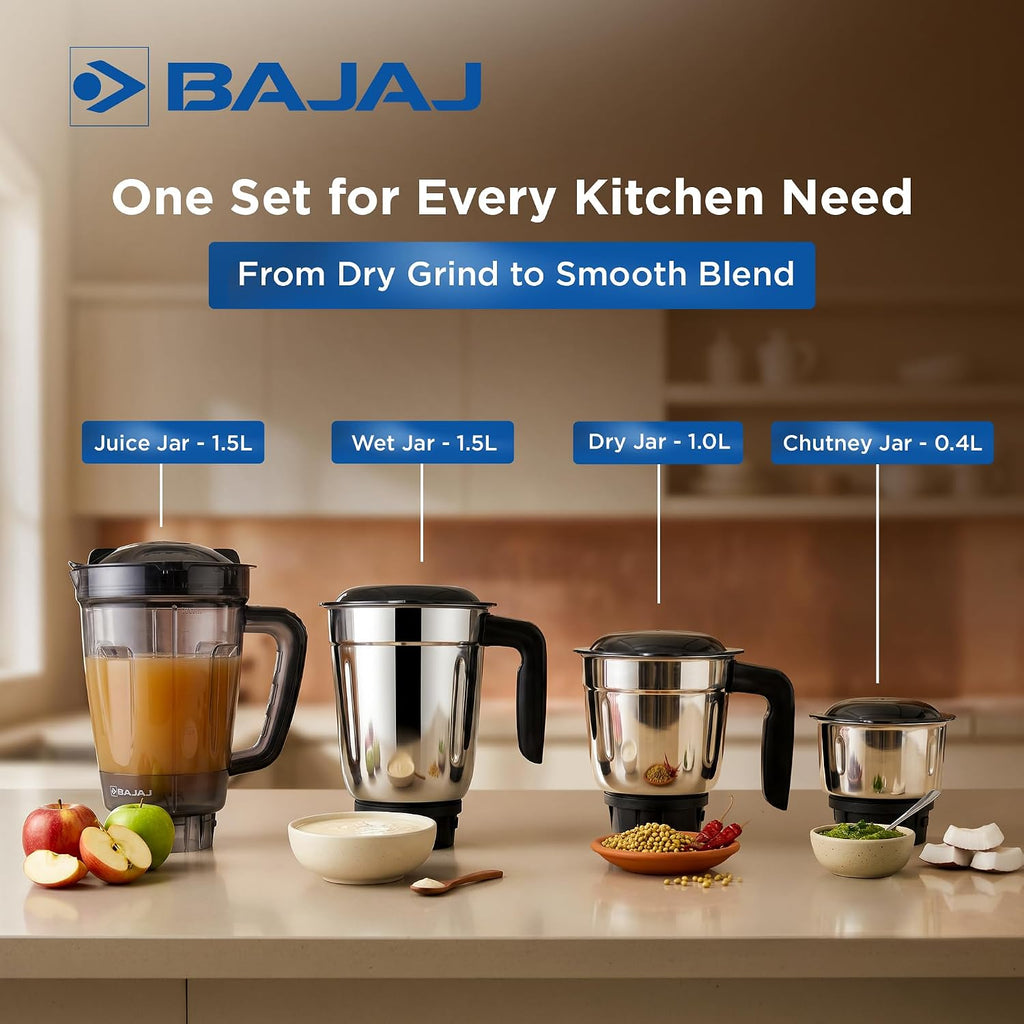 Bajaj Rex Dlx Ninja Series 4 Jar 750W Mixer Grinder