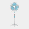 Bajaj Robusto 400mm Oscillating Pedestal Fan for Home | DuraBreezeTM Technology | Surge Protection | 100% Copper Motor | High Air Delivery | Modern Décor | 3 Years Warranty 【Icy Blue & White】