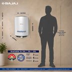 Bajaj Shield Series New Shakti 10L Storage Wall Mount Water Heater For Home, 5-Star Rated Geyser, Child Safety Mode, 7-Yr Tank, 6-Yr Element, 2-Yr Product Warranty,【White & Grey】