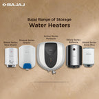 Bajaj Shield Series New Shakti 10L Storage Wall Mount Water Heater For Home, 5-Star Rated Geyser, Child Safety Mode, 7-Yr Tank, 6-Yr Element, 2-Yr Product Warranty,【White & Grey】