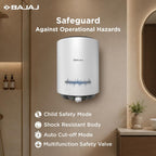 Bajaj Shield Series New Shakti 25L Storage Wall Mount Water Heater for Home, 5-Star Rated Geyser, Child Safety Mode, 10-Year Tank, 6-Year Element, 4-Year Product Warranty (White & Grey)