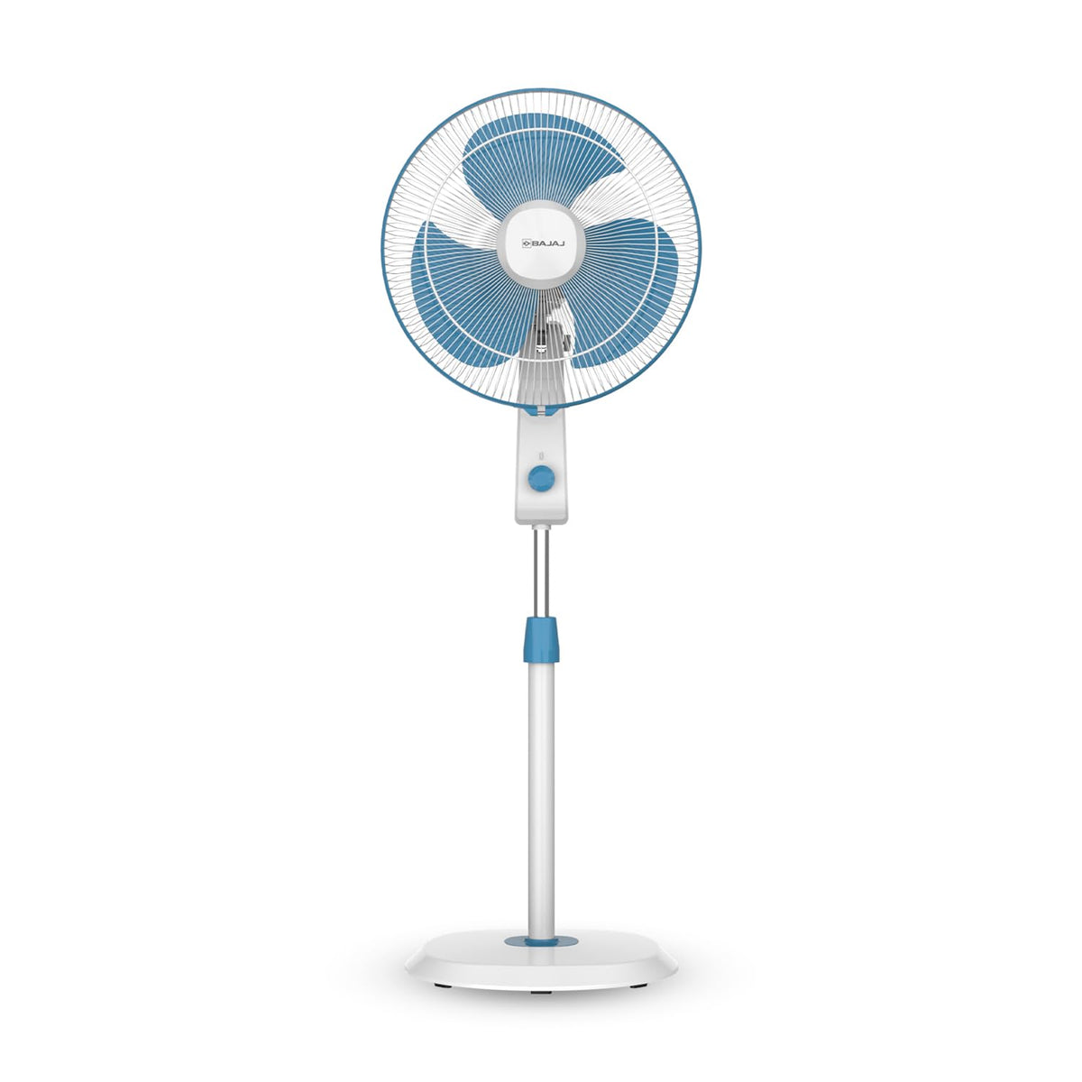Bajaj Shield Series Robusto High Speed 400mm Pedestal Fan for Home | DuraStorm Technology | Surge Protection | 100% Copper Motor | High Air Delivery | 3 Years Warranty 【Blue & White】