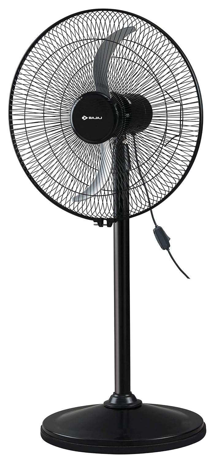 Bajaj Tez MK II Farrata 450 MM Pedestal Fan for Home | High Air Thrust | High Speed | Overload Thermal Protector | Full Copper Motor | 2 Yrs Warranty 【Black】