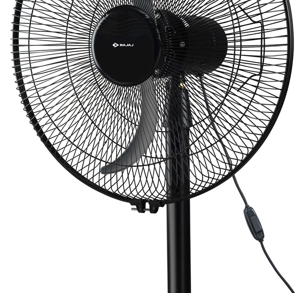 Bajaj Tez MK II Farrata 450 MM Pedestal Fan for Home | High Air Thrust | High Speed | Overload Thermal Protector | Full Copper Motor | 2 Yrs Warranty 【Black】