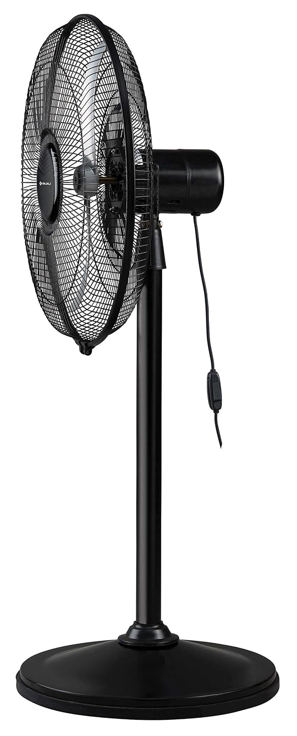 Bajaj Tez MK II Farrata 450 MM Pedestal Fan for Home | High Air Thrust | High Speed | Overload Thermal Protector | Full Copper Motor | 2 Yrs Warranty 【Black】