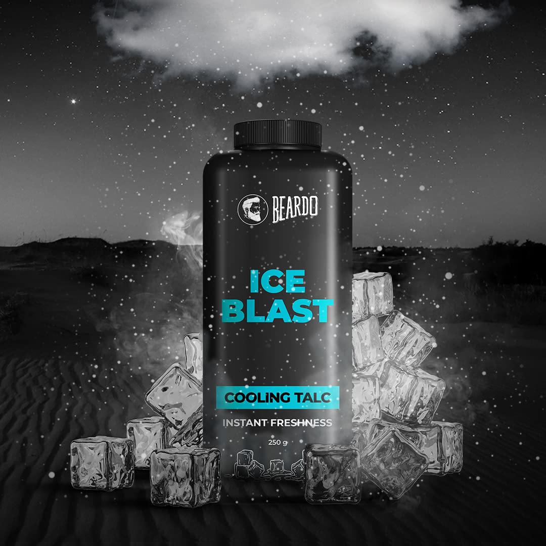 Beardo Ice Blast Talc powder for men | INSTANT ICY COOLING Talcum Powder Men 250g