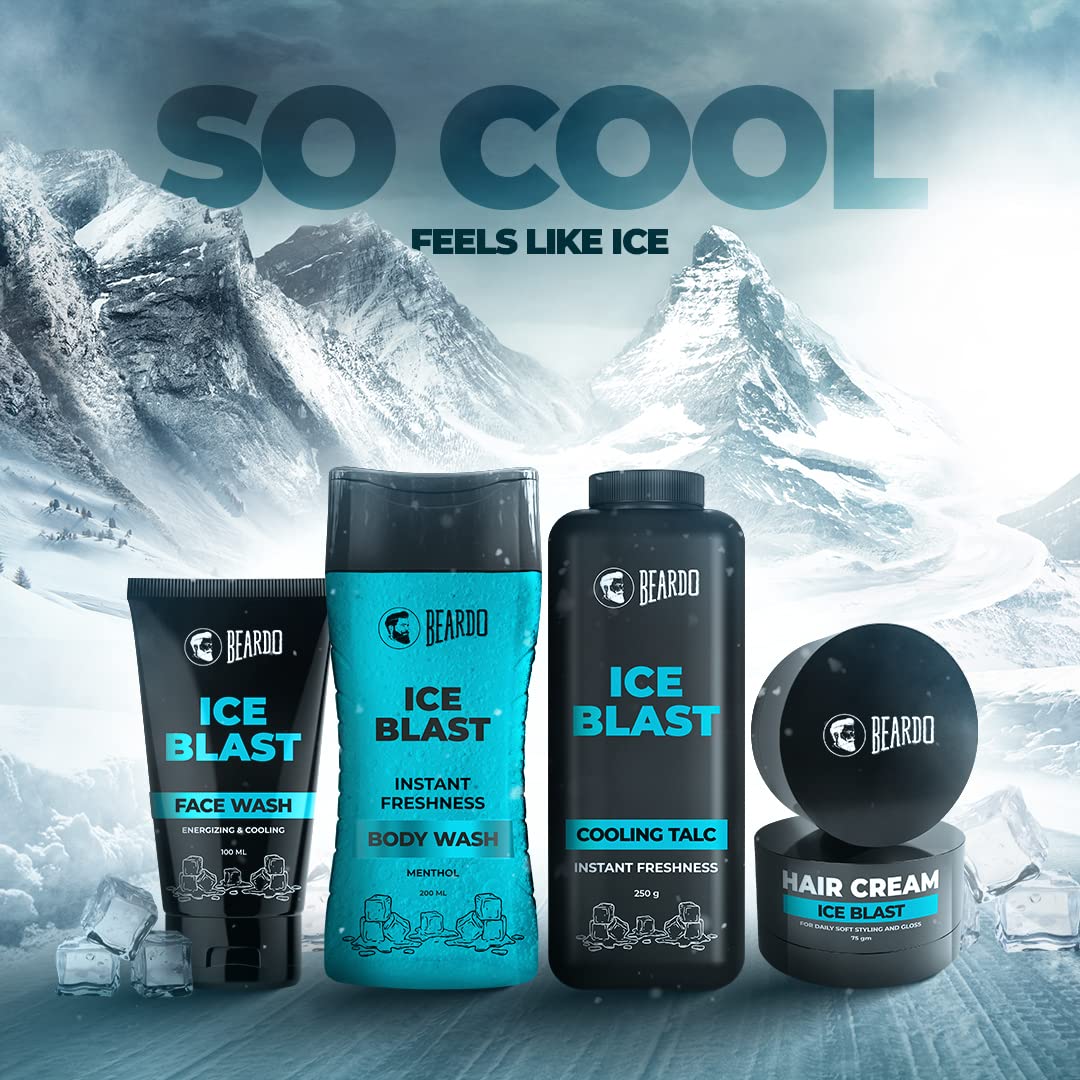 Beardo Ice Blast Talc powder for men | INSTANT ICY COOLING Talcum Powder Men 250g
