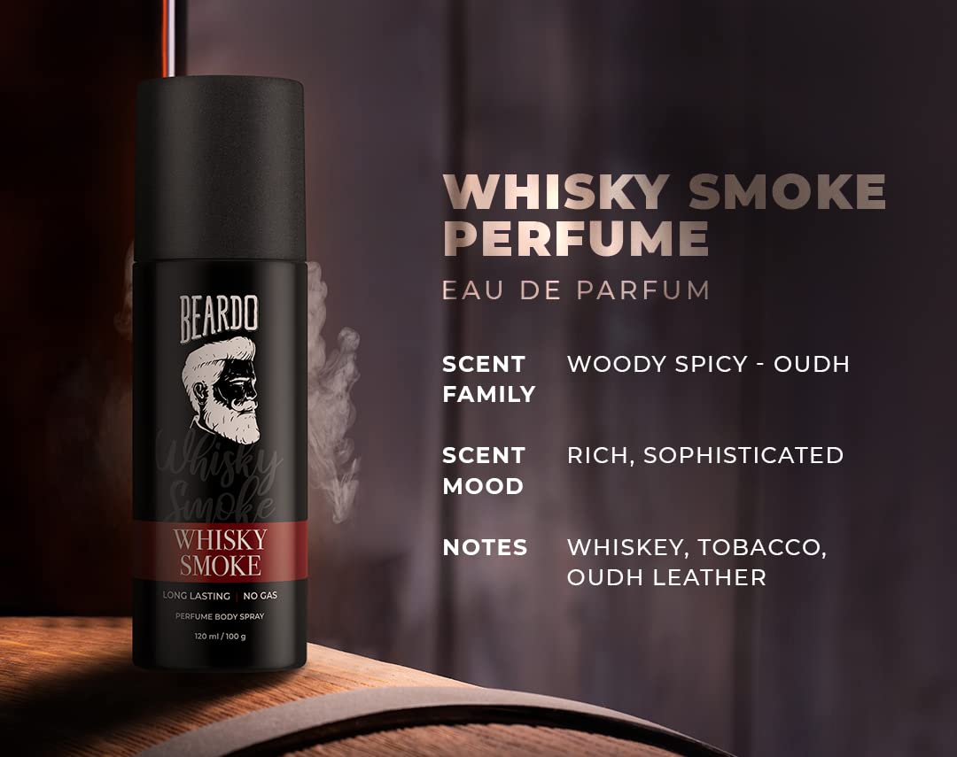 Beardo Whisky Smoke & Bourbon Perfume Body Spray (Set of 2)