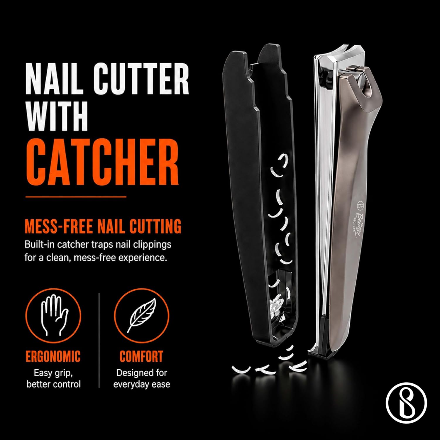 Beauté Secrets 2 Pieces Nail Cutter Set with Catcher