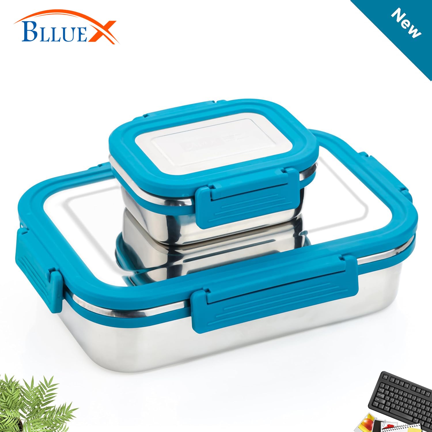 Blluex Stainless Steel Lunch Box |100% Leak Proof |Lunch Box