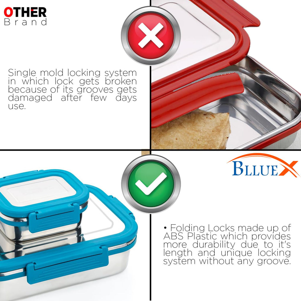 Blluex Stainless Steel Lunch Box |100% Leak Proof |Lunch Box