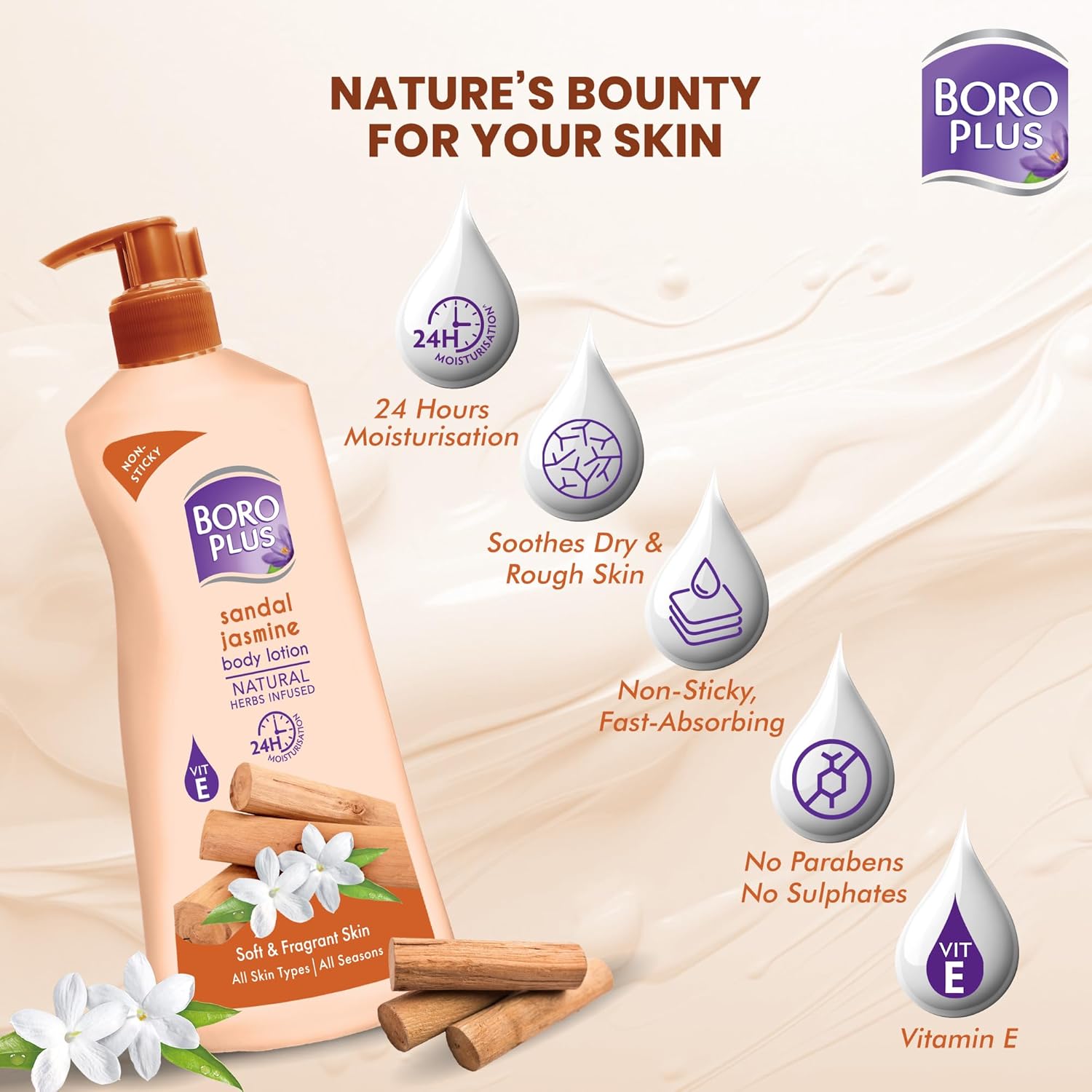 BoroPlus Sandal & Jasmine Body Lotion 400 ml