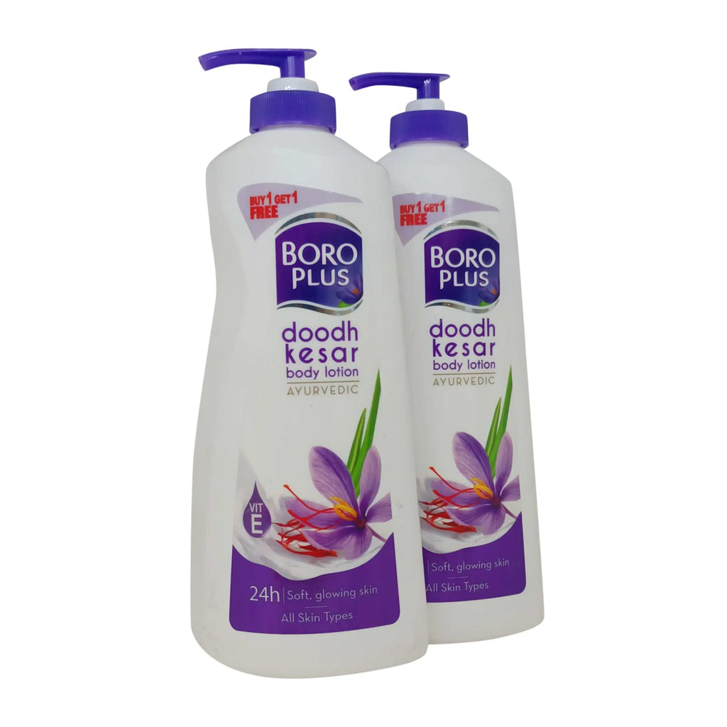 Boroplus Ayurvedic Doodh Kesar Nourishing Body Lotion, 400ml (Buy 1 get 1)