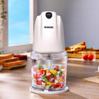 Borosil Chef Delite 260 Watts Electric Chopper for Kitchen, Twin Blade Technology, 500 ml