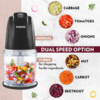 Borosil Chef Delite 260 Watts Electric Chopper for Kitchen, Twin Blade Technology, 500 ml
