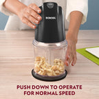 Borosil Chef Delite 260 Watts Electric Chopper for Kitchen, Twin Blade Technology, 500 ml