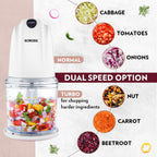 Borosil Chef Delite 260 Watts Electric Chopper for Kitchen, Twin Blade Technology, 500 ml
