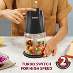 Borosil Chef Delite 260 Watts Electric Chopper for Kitchen, Twin Blade Technology, 500 ml