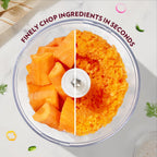 Borosil Chef Delite 260 Watts Electric Chopper for Kitchen, Twin Blade Technology, 500 ml