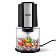 Borosil Chef Delite 300 Watts Electric Chopper for Kitchen, Twin Blade Technology, 600 ml