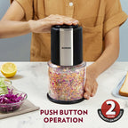 Borosil Chef Delite 300 Watts Electric Chopper for Kitchen, Twin Blade Technology, 600 ml