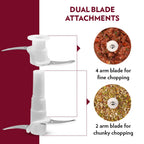 Borosil Chef Delite 300 Watts Electric Chopper for Kitchen, Twin Blade Technology, 600 ml