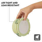 Borosil Glory Green Stainless Steel Lunchbox with Bag | 2 pcs Container Set (280 ml Each)