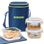 Borosil Klip n Store 320ml x 3 Square Container Lunchbox