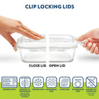 Borosil Klip n Store 320ml x 3 Square Container Lunchbox