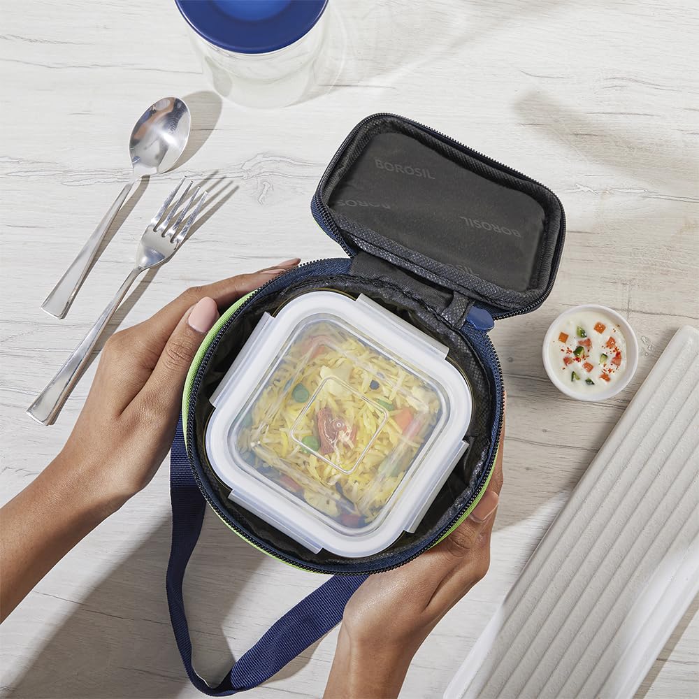 Borosil Klip n Store 320ml x 3 Square Container Lunchbox