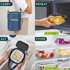 Borosil Klip n Store 320ml x 3 Square Container Lunchbox